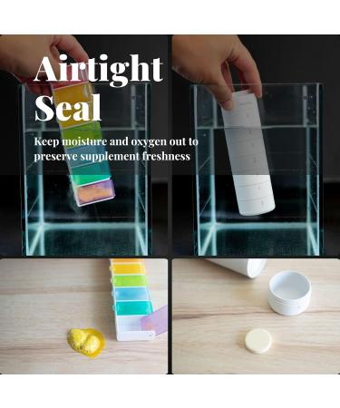 Travel Pill Organizer | 1-7 Day Modular Pill Box with Quick-Release | Perfect for Supplements & Vitamins | Portable Daily & Weekly Use (White - Buy Online on GoSupps.com