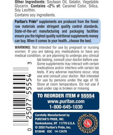 Puritan's Pride Hair Skin Nails One Per Day Formula60 Softgels 60 Count (55554) - Buy Online on GoSupps.com