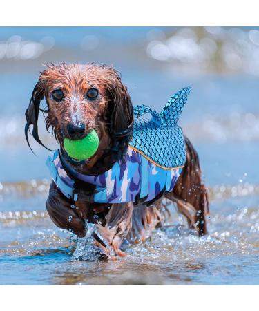 Cit toile Dog Life Jacket - Reflective Shark Swim Vest for Small Medium & Large Dogs | Safe & Stylish Blue Camo Design - Buy Online on GoSupps.com