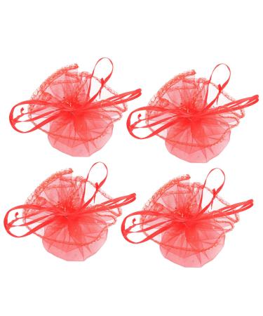 KALLORY 100pcs Christmas Mesh Bag Package Bag Storage Pouch Bag Happy Candy Storage Bags 25x25x0.1cm As Shown
