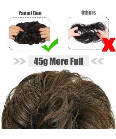 Yamel Dark Coyote Brown Messy Bun Hair Extension for Women - Curly Updo Scrunchie - Buy Online on GoSupps.com