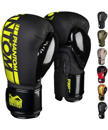 Phantom Boxing Gloves APEX | MMA Thai Boxing Gloves | Men APEX Speed - Black/Neon 10 Oz