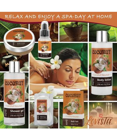 Relaxing Spa Gift Baskets for Women - Ultimate Coconut Bath & Body Set | Perfect Gift for Mom - Bath Bombs Massage Oil Scrub & More - Buy Online on GoSupps.com
