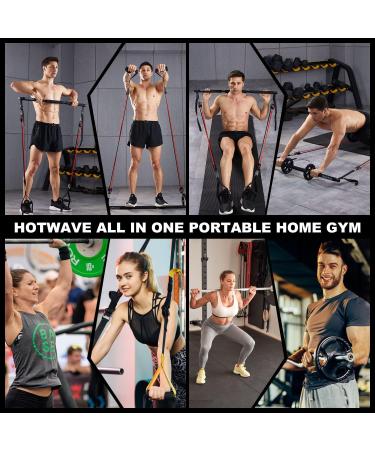 Pilates Bar Kit with 15 Fitness Accessories | Resistance Bands & Ab Roller | Portable Home Gym - Buy Online on GoSupps.com