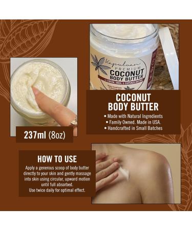 Coconut Body Butter for Dry Skin | Nourishing Body Cream with Raw Coconut Oil Cocoa Butter & Shea Butter | Whipped Moisturizer for Women - Buy Online on GoSupps.com