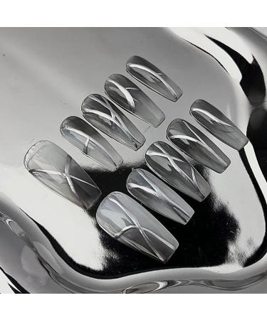 Temperament-enhancing manicure retro metal feeling gradually changing the sky hand-wearing manicure fake nails sticker.(XS)