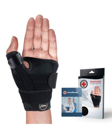 Doctor Developed Thumb Support/Finger Splint for Arthritis Thumb Splint Right or Left Hand Wrist Support & Thumb Spica Splint and with Doctor Written Handbook (Black Single) Thumb brace - Single (L-R) - Buy Online on GoSupps.com