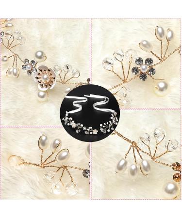 Bridal Headband Etercycle Gold Bridal Hairband Wedding Party Women's Pearl Rhinestones Headpiece Wedding Hair Jewelry for Bride Bridesmaids - Buy Online on GoSupps.com