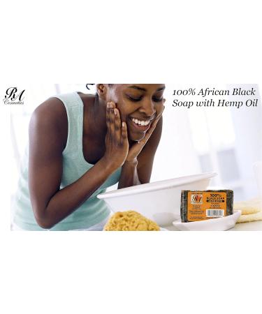 Buy RA COSMETICS 100% African Black Soap with Hemp Oil 5 oz | Natural Skincare International Shipping Available - Buy Online on GoSupps.com