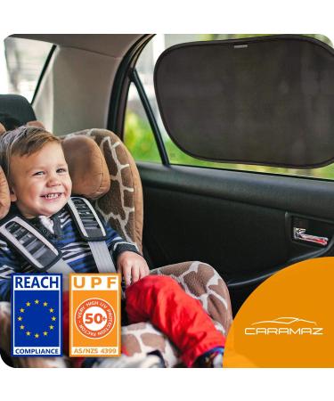 Certified UV Protection Car Sun Shade for Baby - 51x31cm Opti Dark - Full UV Protection - Baby Window Shade with Suction Cups Black - Buy Online on GoSupps.com