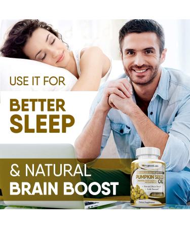 Pumpkin Seed Oil 1000mg - Cold Pressed for Hair Growth, Skin, Bladder Control - 60 Softgels - Buy Online on GoSupps.com