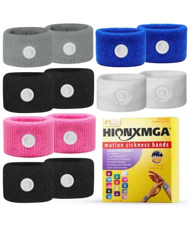 Motion Sickness Bands/Acupressure Nausea Wristband for Nausea Sea Sickness Wristbands for Natural Relief of Morning Sickness Dizziness Anxiety Motion Sickness(Car Sea Flying Travel Sickness) 6f Color 6 Pair