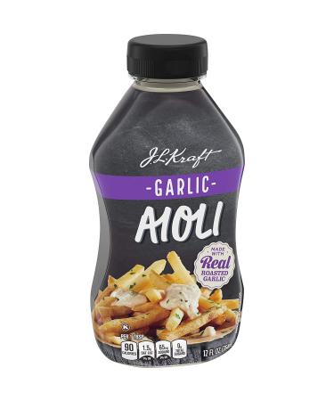J.L. Kraft Garlic Aioli with Roasted Garlic 12 fl oz - Creamy Garlic Parmesan Sauce - Buy Online on GoSupps.com