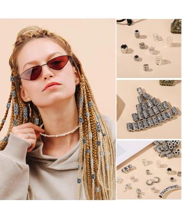 Camp Trip 219 Pieces Dreadlocks Jewelry Set | Nordic Hair Pearls & Beard Accessories | Viking Hair Pearls with Jewelry Box - Buy Online on GoSupps.com