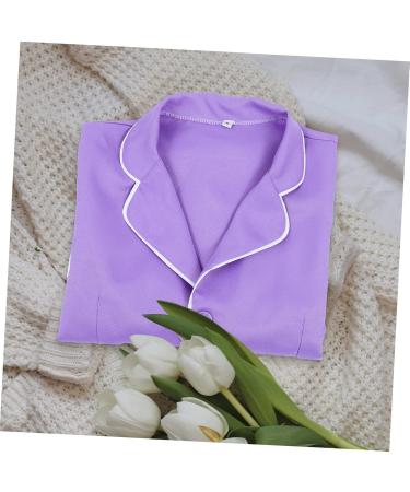 DOITOOL Beautician Overalls Womens Work Blouses Womens Work Dresses Blouse for Women White Overalls for Women Short Sleeve Formal Dress for Women Women's Nylon Simple Work Clothes Purple 87x48cm - Buy Online on GoSupps.com