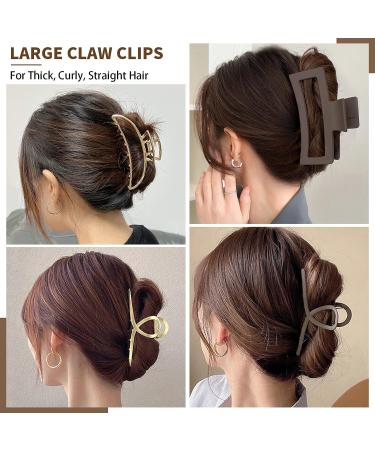 10Pcs Non-Slip Matte Hair Claw Clips for Thick Thin Hair - Strong & Cute Clips for Women and Girls - Buy Online on GoSupps.com