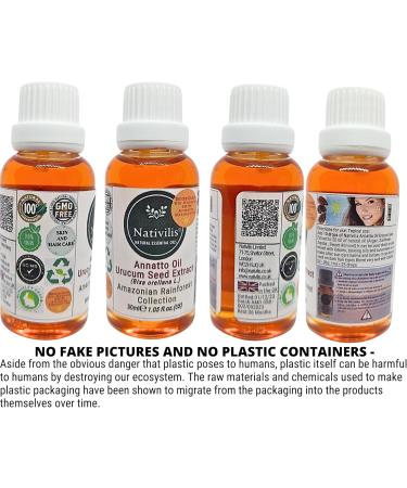 Nativilis Amazonian Urucum Seed Extract Annatto Oil 30 ml (Bixa orellana L.) Emolient for Suncream Lotion Brazilian Bio-Natural Skin Tanning Oil - Copaiba Benefits - Buy Online on GoSupps.com