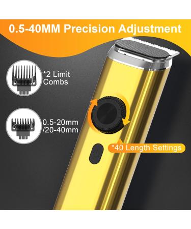 Sejoy Beard Trimmer & Grooming Kit for Men - Cordless Waterproof USB Rechargeable Hair Clippers & Nose Hair Trimmer with LED Display - All-in-One Gold Set - Buy Online on GoSupps.com