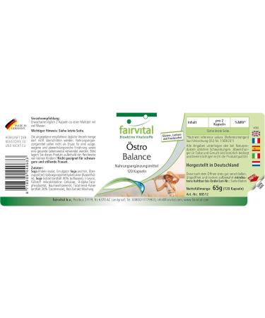 Fairvital | Oestro Balance - 2 months treatment - High dosed - 120 capsules - soy isoflavones (genistin daidzine glycitein) with Vitamin E - Buy Online on GoSupps.com