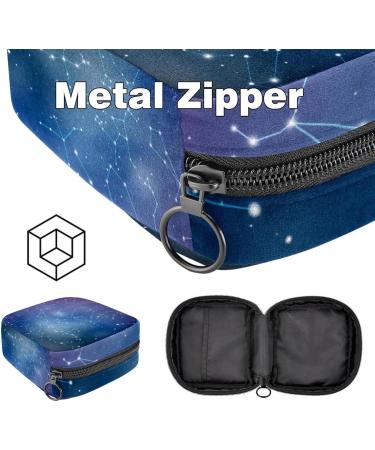 Shop Glittering Galaxy Constellation Women's Storage Bag | Large Menstrual Cup Pocket with Zipper - Perfect for Panty Liners & Tampons - Buy Online on GoSupps.com