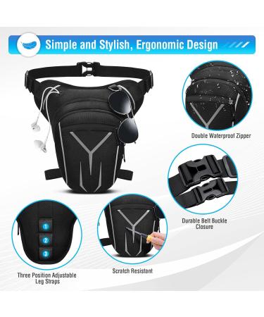 Vobuke Waterproof Tactical Leg Bag for Men & Women - Multi-Pocket Sport Belt with Removable Straps | Ideal for Hiking Camping & Riding - Buy Online on GoSupps.com