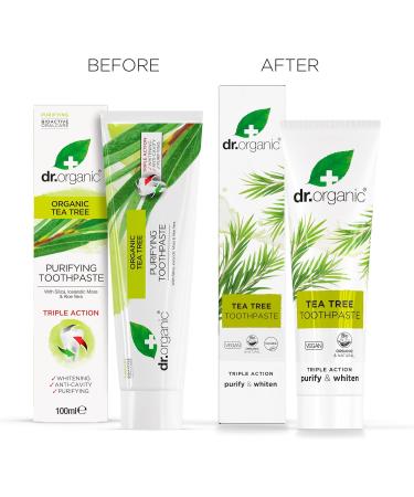 Buy Dr. Organic Tea Tree Toothpaste - Natural Vegan & Eco-Friendly - 100ml (1 Pack) - Paraben & SLS-Free Animal Test-Free - Buy Online on GoSupps.com