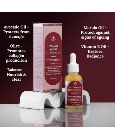 Nature Spell Vitamin Boost Face Oil 30ml Infused with Marula Oil and Evening Primrose Restores Radiance & Vitality to Dull Skin Skincare Facial Oil - Suitable for All Skin Types - Buy Online on GoSupps.com