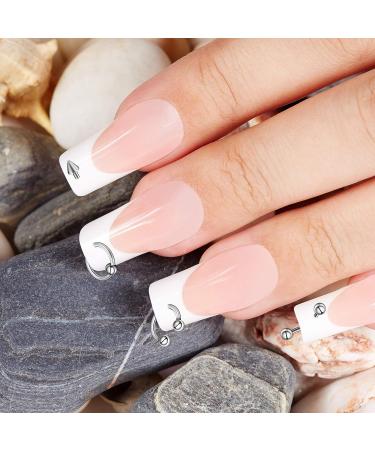 25-Piece Nail Dangle Charms Set with Hand Drill Tool - Silver Nail Jewelry Rings for Acrylic Gels Decorations - Buy Online on GoSupps.com