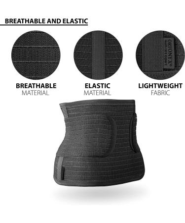 ORTONYX Breathable Abdominal Binder - S/M (22-33) Black - Hernia Support Belt for Men and Women - Buy Online on GoSupps.com