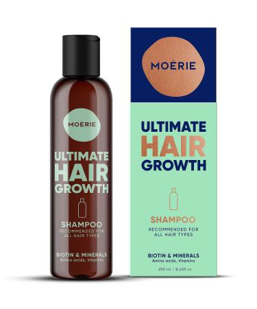 Moerie Ultimate Hair Growth Shampoo   For Longer  Thicker  Fuller Hair - Vegan Friendly Volumizing Hair Products   Paraben & Silicone Free   All Hair Types   Reverse Hair Loss   8.45 fl oz (250ml)