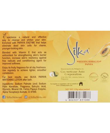 Silka Whitening Herbal Papaya Soap with Vitamin E - Brighten Skin Naturally - Buy Online on GoSupps.com