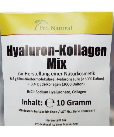 Hyaluronic acid collagen mixture powder (10g) for manufacturing high-dosed-concentrated hyaluronic acid-cream-gel serum concentrate Moisture-