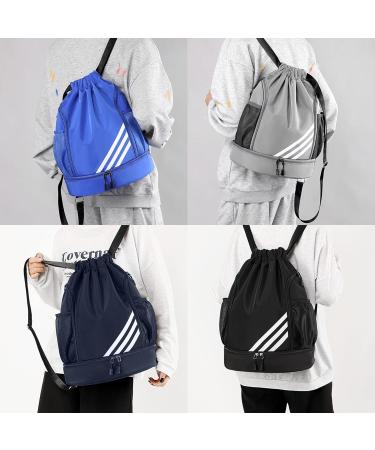 NEYRAT Large Capacity Water Resistant Gym Drawstring Backpack - Black - Buy Online on GoSupps.com