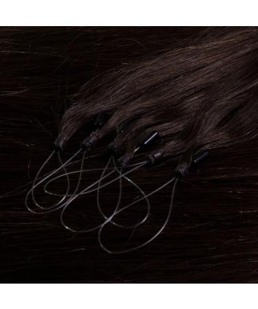 Buy Hair2Heart Premium Microring Extensions - 25 Strands 0.8g 40cm Human Hair Straight - Medium Brown #2 Dark Brown - International Shipping Available - Buy Online on GoSupps.com