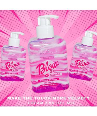 HOT FLOWERS Blow Girl Lickable Moisturizing Lotion Strawberry & Cream Flavored Body Moisturizer Softens & Hydrates Skin 320ml (10.82 fl oz) - Buy Online on GoSupps.com