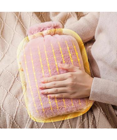 Premium 2L Heat Bottle with Soft Fluffy Cover - Durable PVC Hot Water Bag for Pain Relief - Perfect Gift for Women & Adults (Pink) - Buy Online on GoSupps.com