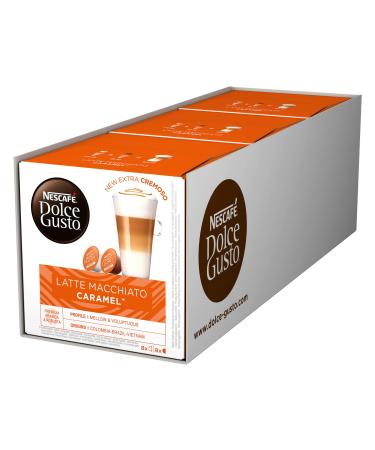 Nescafé Dolce Gusto Latte Macchiato Caramel, Pack of 3, 3 x 16 Capsules (24 Servings)