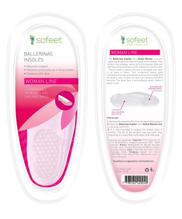 Sofeet by PTM Insoles for Flats - Shock Absorbing & Cushioning - Self Adhesive  Providing Protection From Blisters & Comfort While Walking - One Size Fits All Women's Insole Orthodic Inserts for Flats