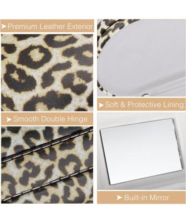 Moko Double-Sided Glasses Case with Mirror | Scratch-Resistant & Stylish Leopard Pattern for Glasses Reading Glasses & Contact Lenses - International Shipping Available - Buy Online on GoSupps.com