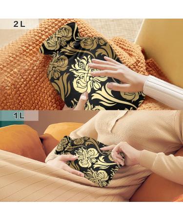 Boho Floral Hot Water Bottle with Cover - Pain Relief & Heating Bag for Menstrual Cramps | 2 Liter - Buy Online on GoSupps.com