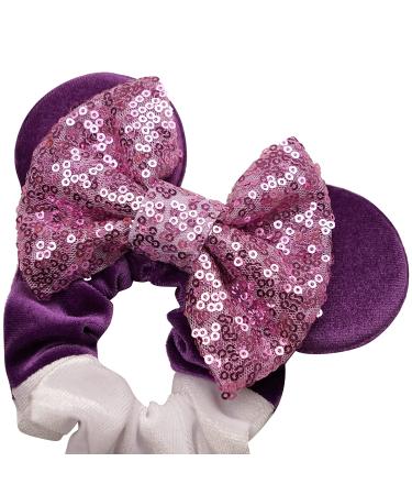 6 Pack Mouse Ears Velvet Sequin Bows Scrunchies for Women, Girls, Kids - Christmas Party Hair Ties - Buy Online on GoSupps.com