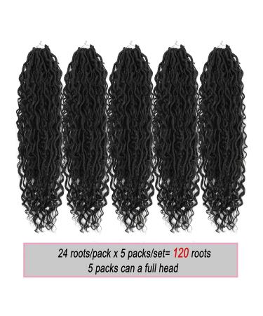 Boho Goddess Locs Crochet Hair 22 5 Packs - River Faux Curly Wavy Style - Synthetic Extensions - 1B Color - Buy Online on GoSupps.com