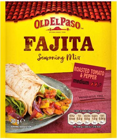 Old El Paso Roasted Tomato & Pepper Fajita Seasoning Mix 30g - Spicy Pepper - Pack of 1 - Buy Online on GoSupps.com