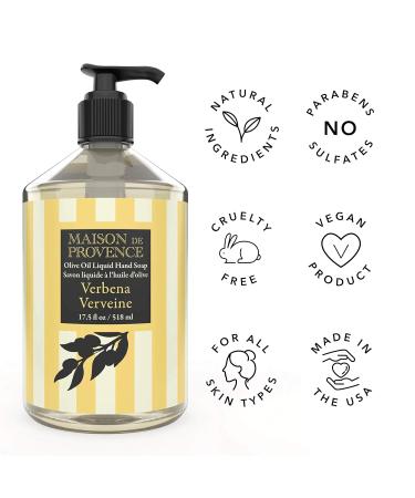 Olivia Care Liquid Hand Soap | Olive Oil Infused | All Natural Moisturizing Hand Wash | Gentle & Germ-Fighting | Verbena Scent | 17.5 OZ - Buy Online on GoSupps.com