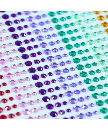 Self-Adhesive Rhinestone Face Gems Set - 6 Sets + 15 Colors 900pcs Face Jewels for Makeup, Music Festivals - Women, Men, Kids - Buy Online on GoSupps.com