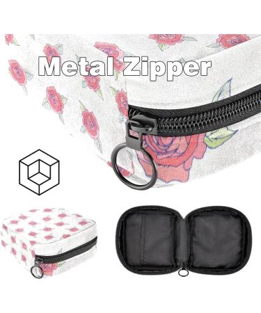 Women's Binding-Up Bags | Rose Flower Pattern Tampon Storage Bag with Zip Pockets | Multi-Functional Menstrual Tied Bag - Buy Online on GoSupps.com