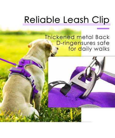 Thinkpet Anti Zug Dog Harness - Adjustable Breathable No Choke Reflective & Control Handle - Purple Medium (1 Pack) - Ideal for Comfortable Pet Walks - Buy Online on GoSupps.com