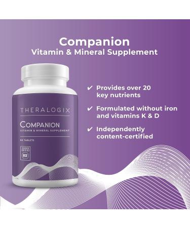 Companion Daily Multivitamin Supplement for Men & Women 50+ | Iron-Free with Vitamin K & D | 90-Day Supply | USA Made - NSF Certified - Buy Online on GoSupps.com