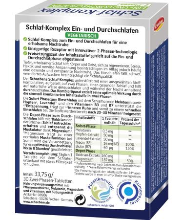 Buy Schaebens Sleep Complex 33g - 30 Tablets | Herbal Sleep Aid for Insomnia | International Shipping Available - Buy Online on GoSupps.com