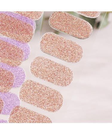 16 Sheets Nail Stickers Full Nail Wraps Self Sdhesive Glitter Solid Colour Nail Polish Stickers with Nail Files for Women Nail Art - Buy Online on GoSupps.com